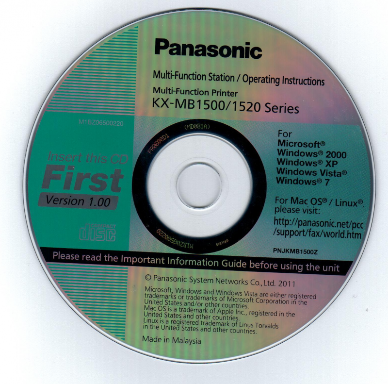 Panasonic kx mb1500 драйвер бесплатный. Установочный диск принтер Panasonic KX-mb1500. Установочный диск Панасоник. Установочный диск для принтера. Panasonic 1500 драйвер.
